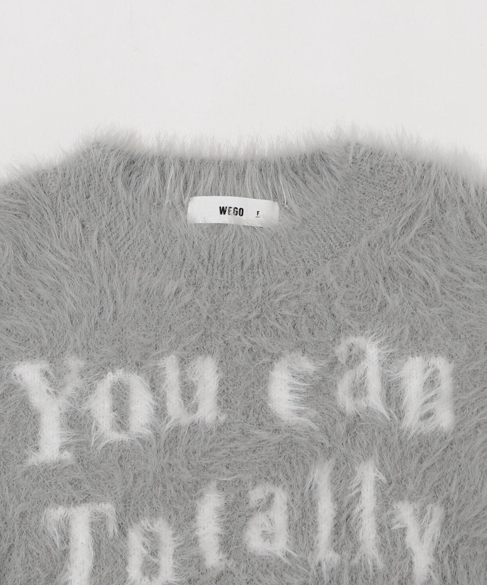 WEGO ロゴシャギーショートニット 