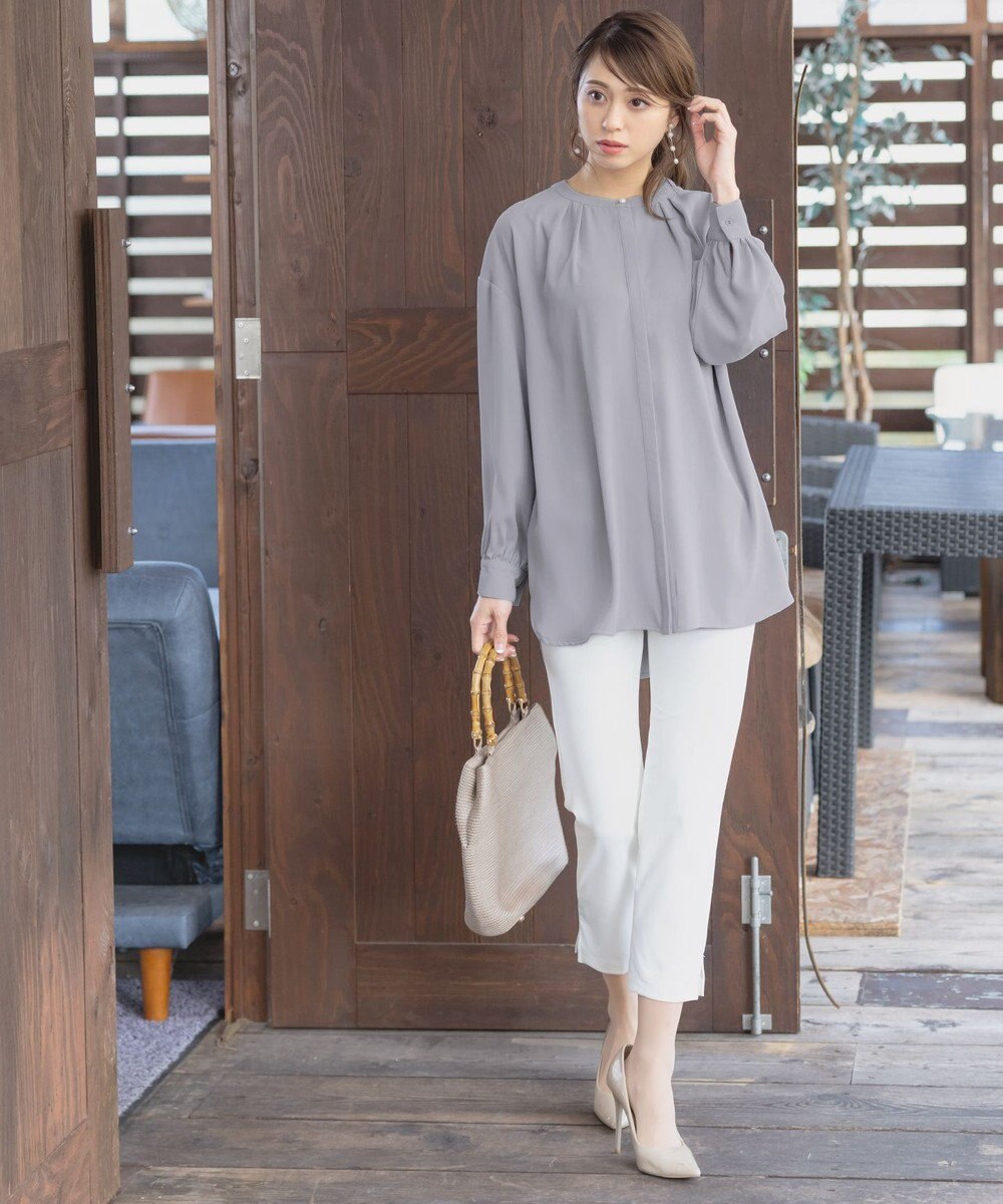 Tiaclasse L 【洗える】とろみシャツチュニック 