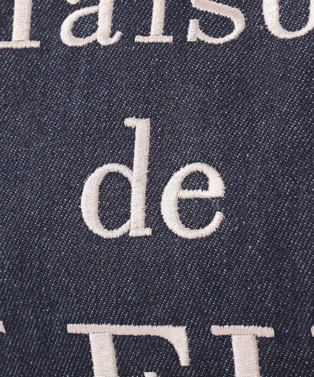 Maison de FLEUR デニムブランドロゴスクエアトートバッグ 