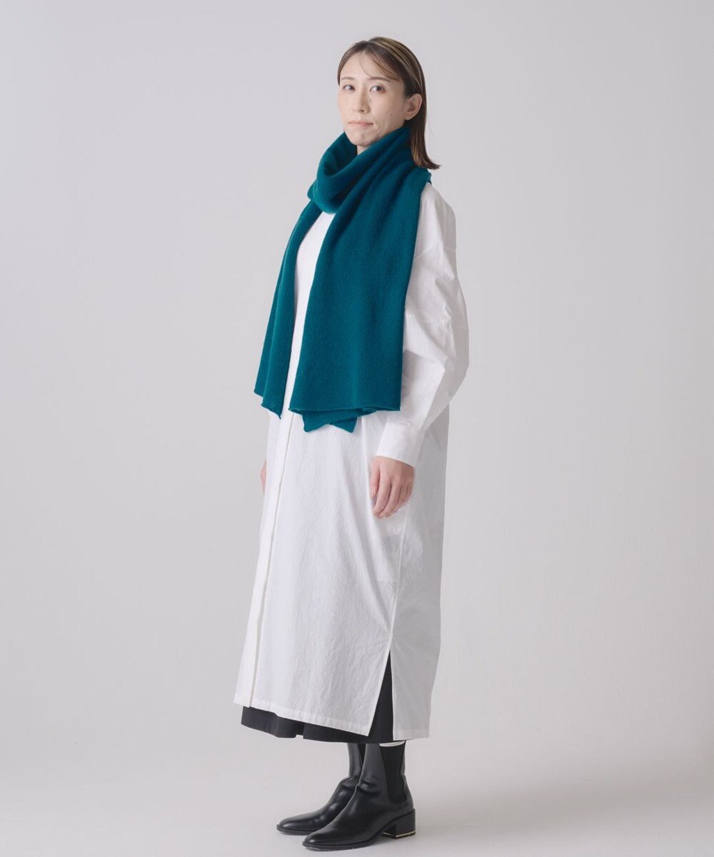 AND WOOL ホワイトカシミヤ100%の大判ストール 