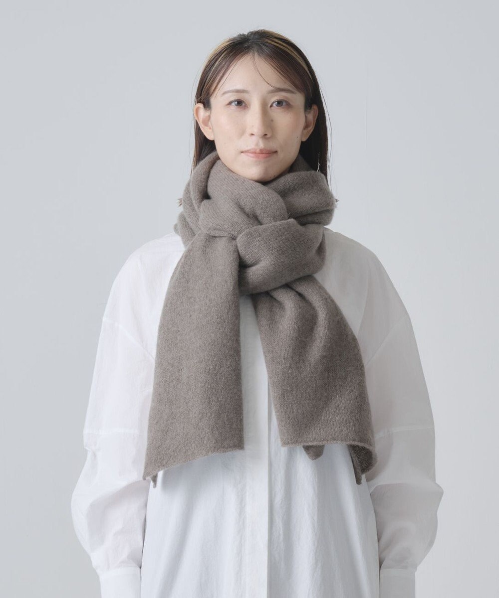 AND WOOL ホワイトカシミヤ100%の大判ストール 