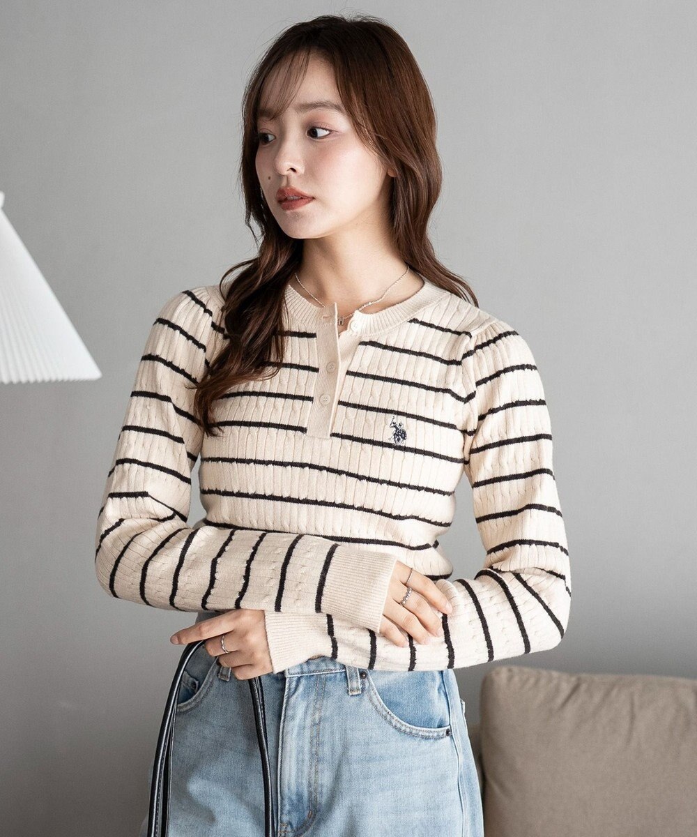 WEGO 【WEB限定/25年秋冬新作】別注USPOLOヘンリーネックニットPO 