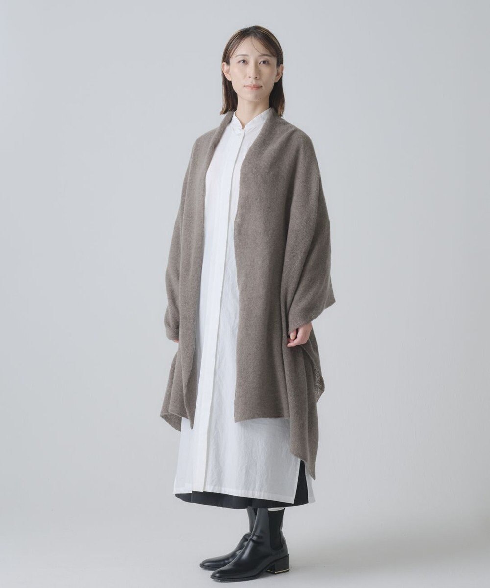 AND WOOL ホワイトカシミヤ100%の大判ストール 