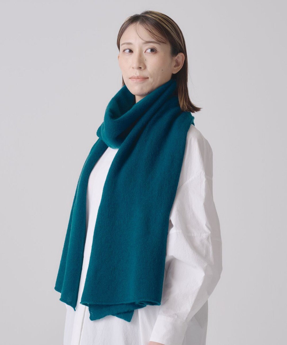 AND WOOL ホワイトカシミヤ100%の大判ストール 