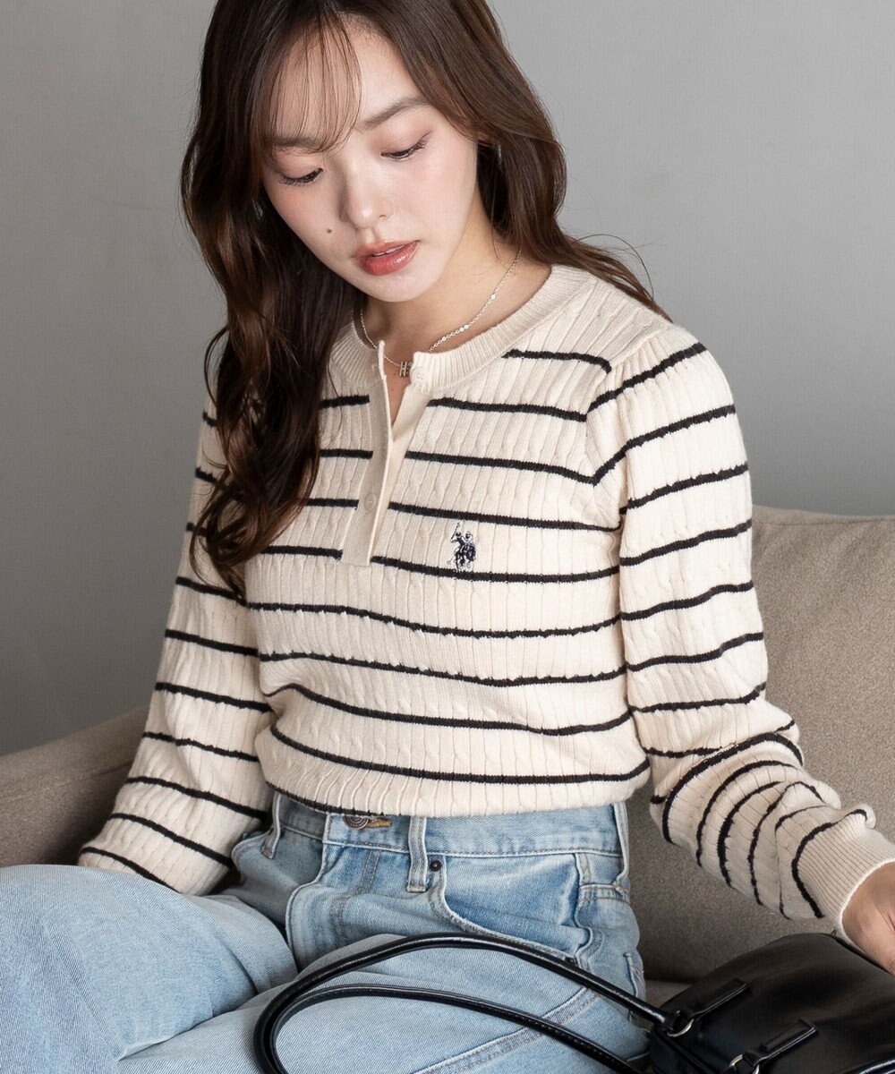 WEGO 【WEB限定/25年秋冬新作】別注USPOLOヘンリーネックニットPO 