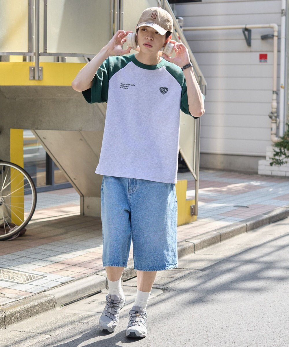 WEGO 【ユニセックス着用ITEM/MLサイズ展開】ワッフルラグランT（SS） 