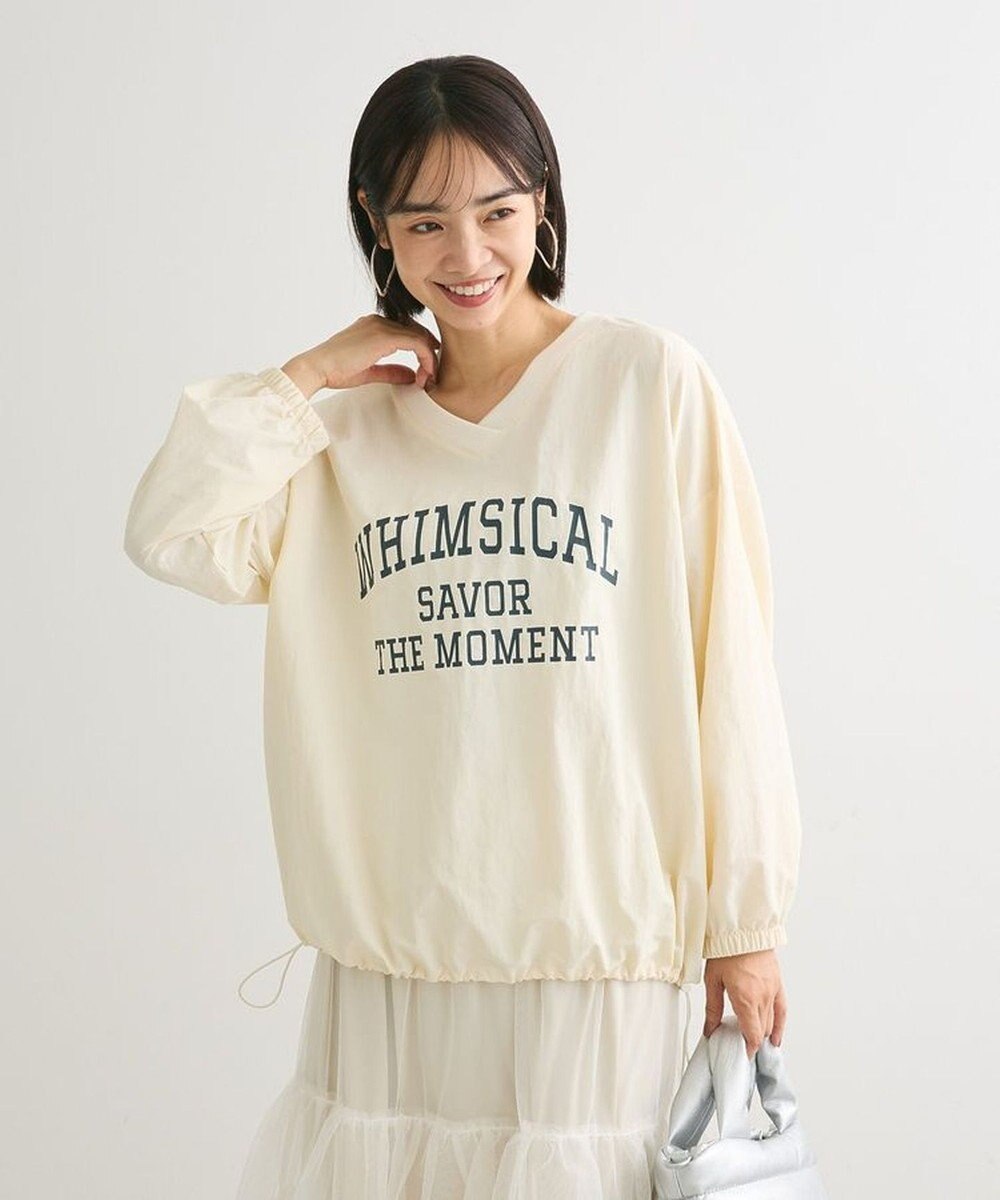 Green Parks ナイロンロゴＶネックプルオーバー 