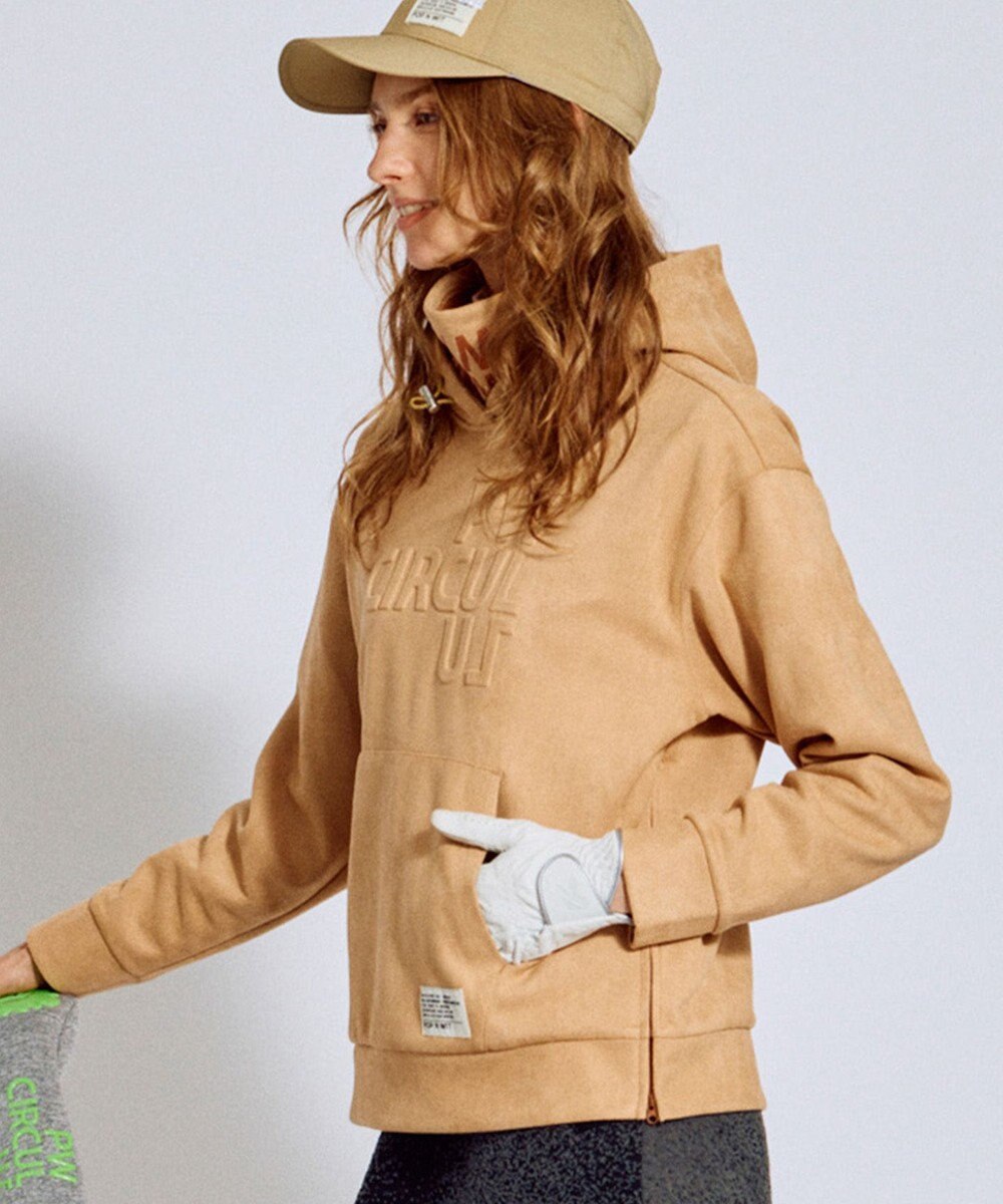 PW CIRCULUS 2025 NEW！【手洗い洗濯可】【WOMEN】スエードライク デタッチャブルフーディ ゴルフウェア レディース 