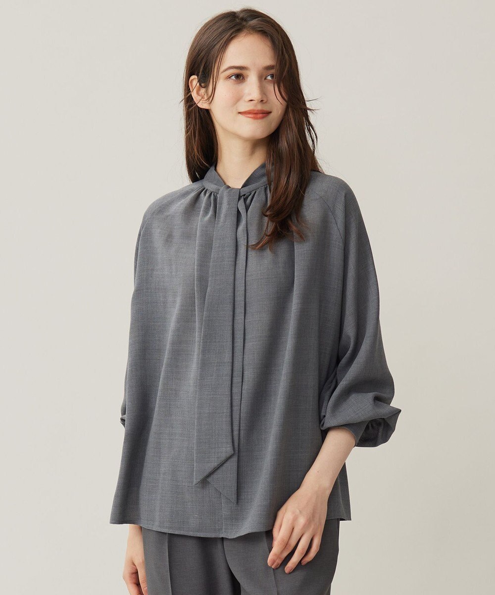 自由区 【セットアップ対応・洗える】ハイツイストビエラボウタイ ブラウス 
