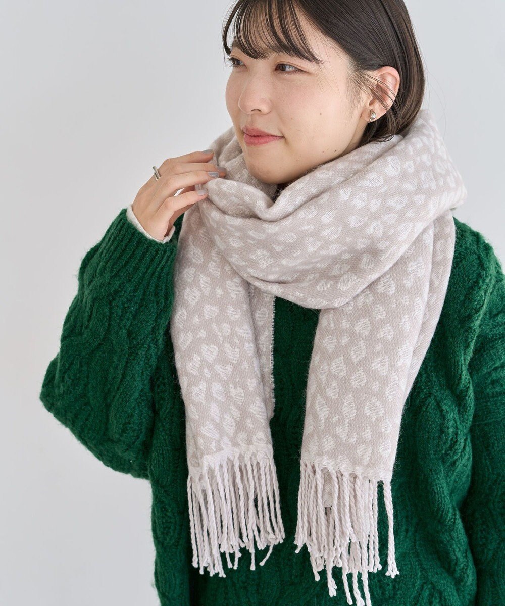 Green Parks レオパードジャガードストール 