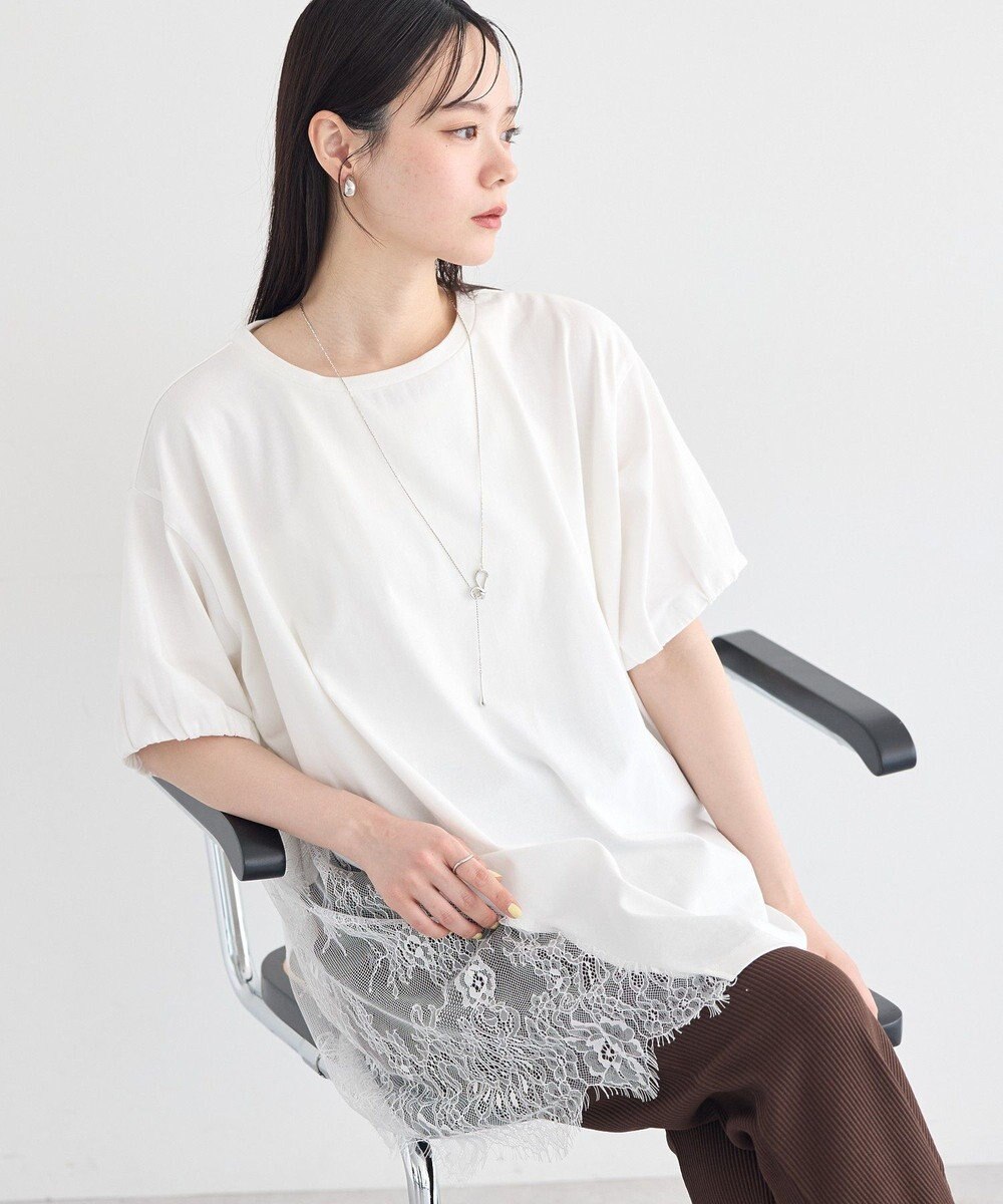 earth music&ecology アシメレースビッグTシャツ 