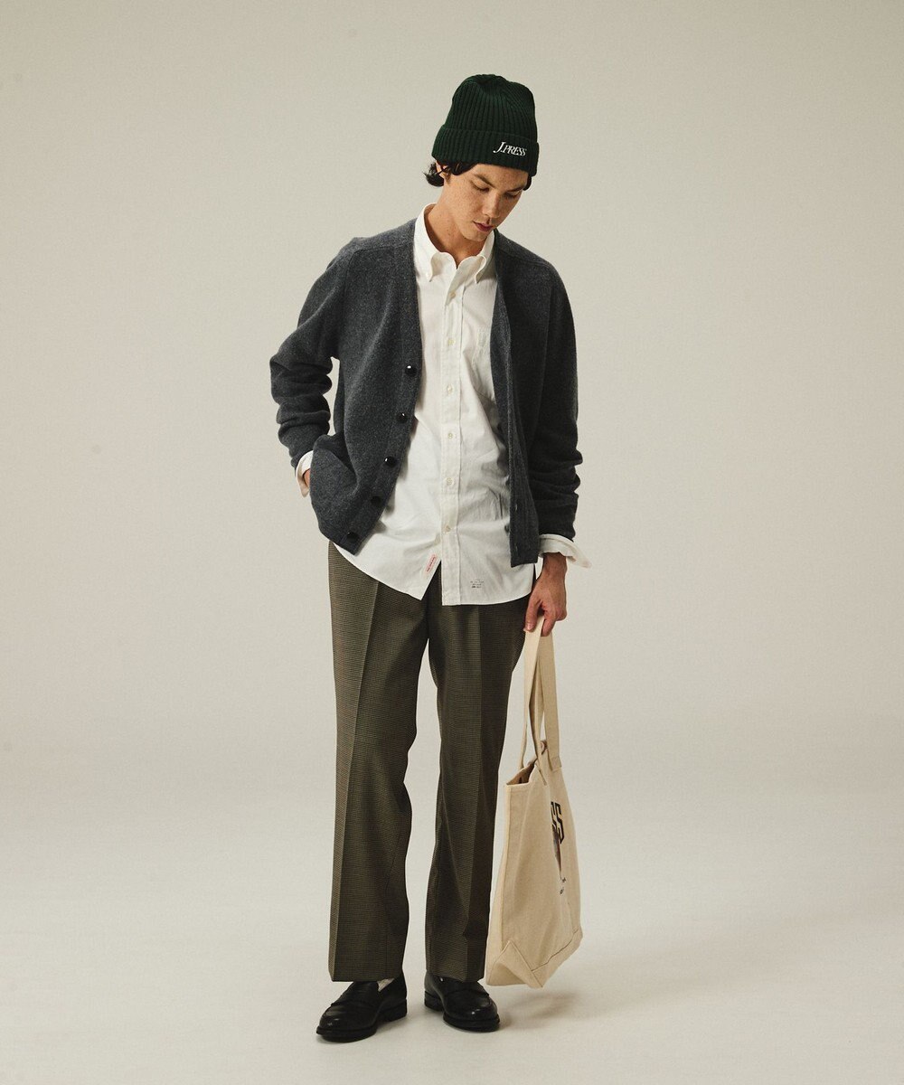 J.PRESS MEN 【J.PRESS ORIGINALS】【UNISEX】Wool Polyester Gunclub Check Piped Stem Nontuck Slacks 
