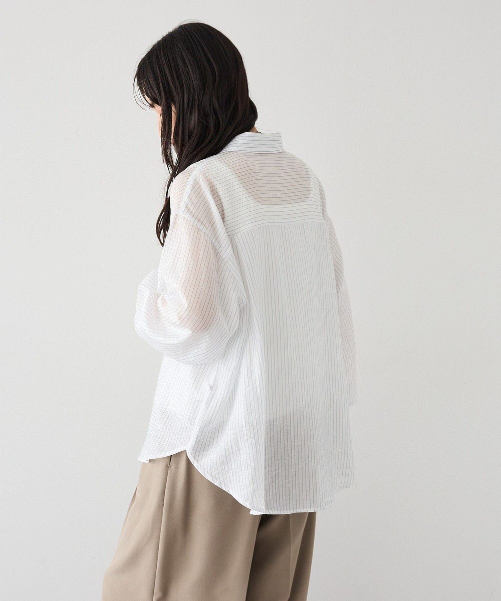 CRAFT STANDARD BOUTIQUE 【2点SET】スカーフ付きシアーストライプシャツ 