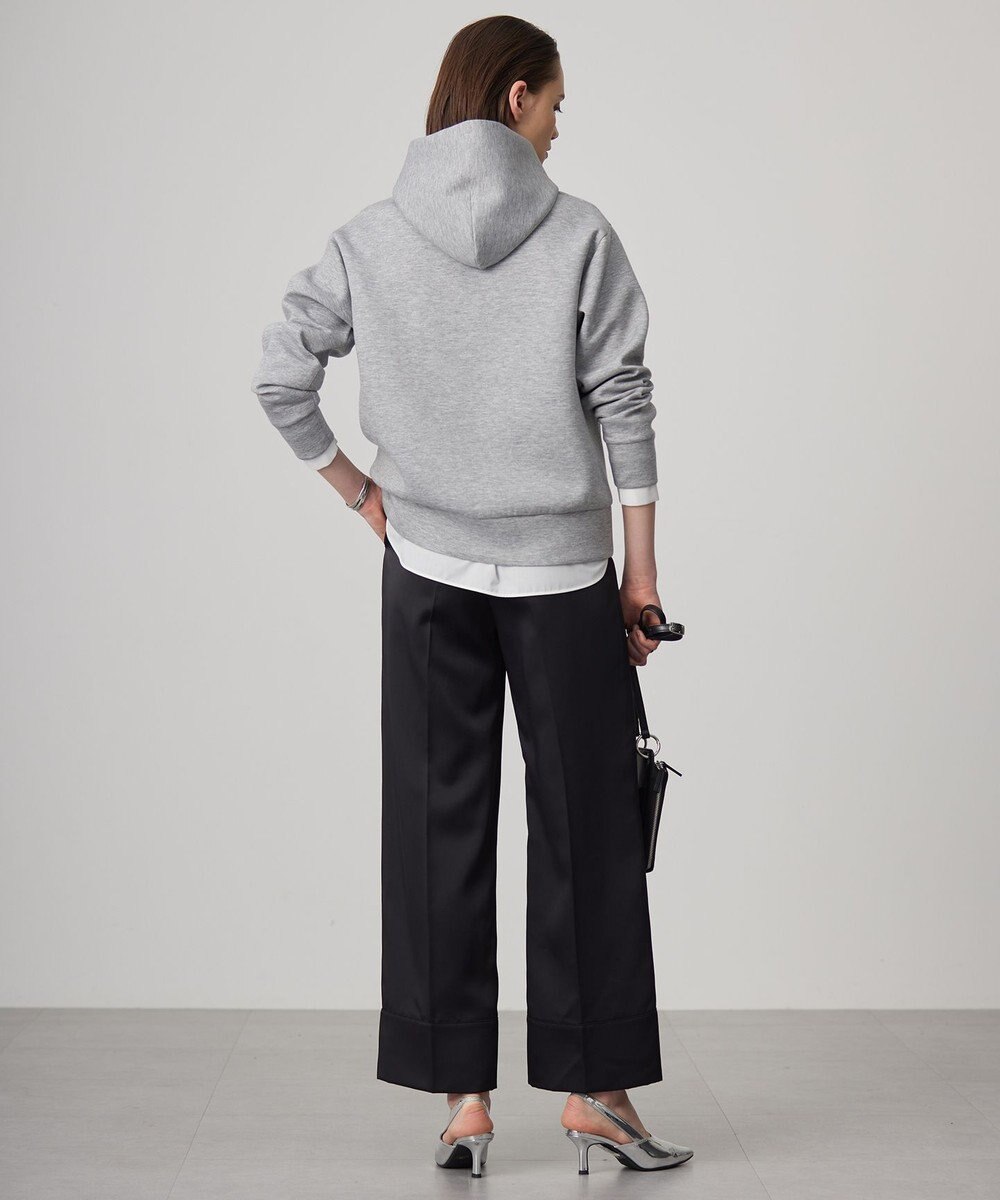 ICB L 【CLASSY.1月号掲載・2WAY・洗える】 クリアサテン ワイドストレートパンツ 