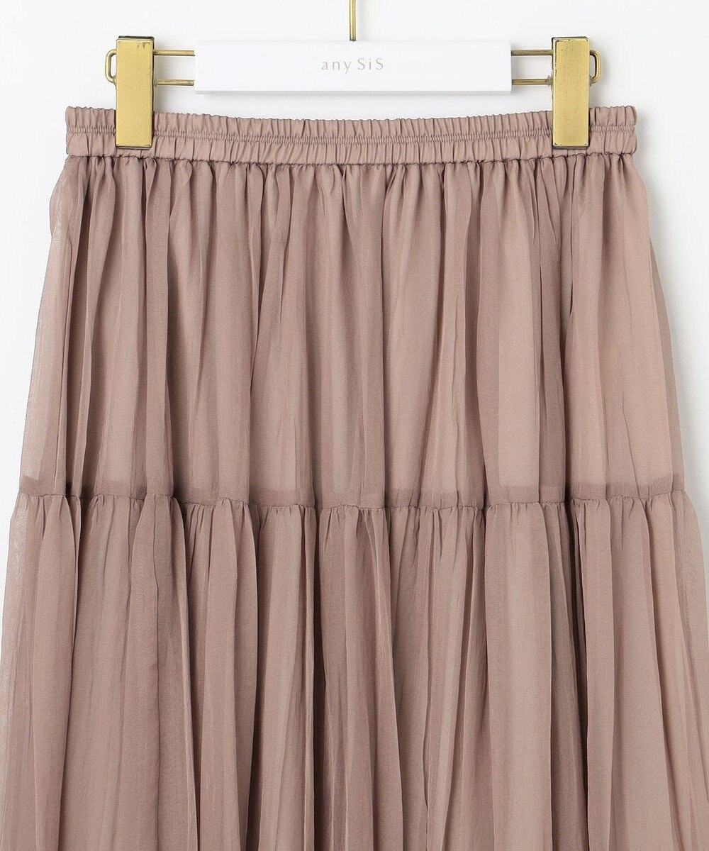 ANY SIS 【洗える】シアーワッシャーティアード スカート 