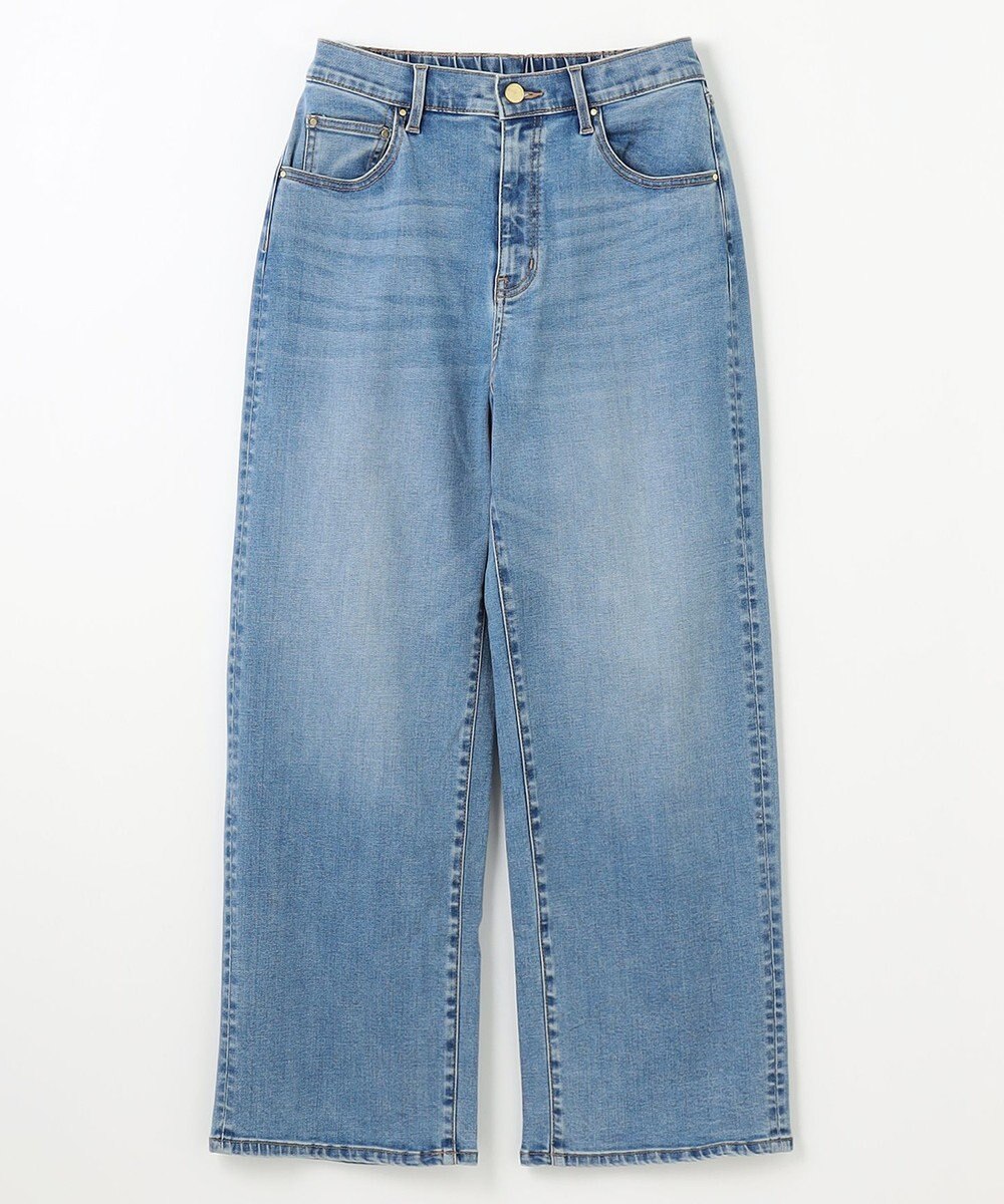 ANY L 【洗濯機可/ウエストゴム/ストレッチ】ワイドデニムパンツ 