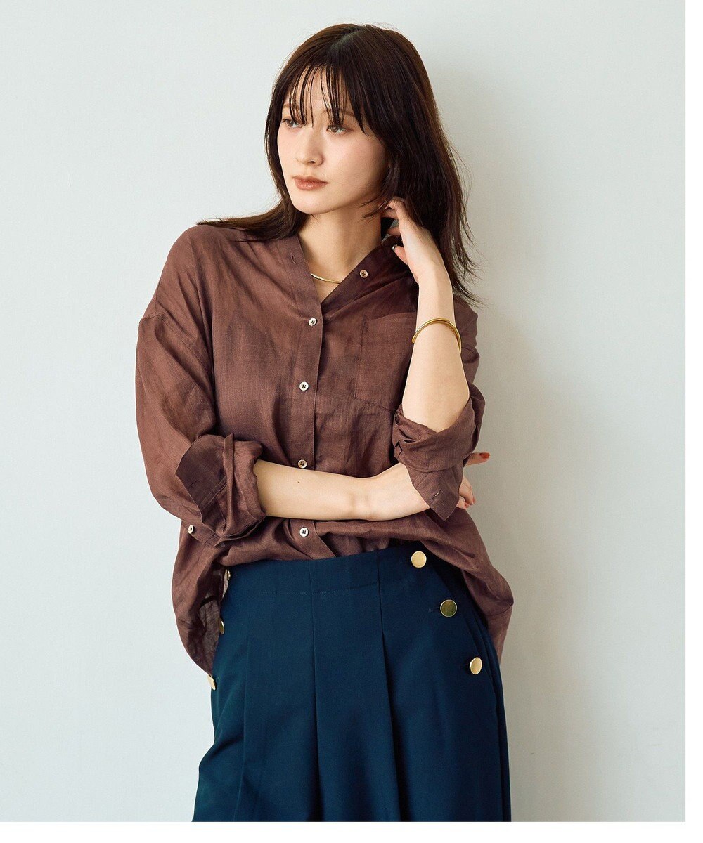 YECCA VECCA 3wayシアーリネンシャツ 