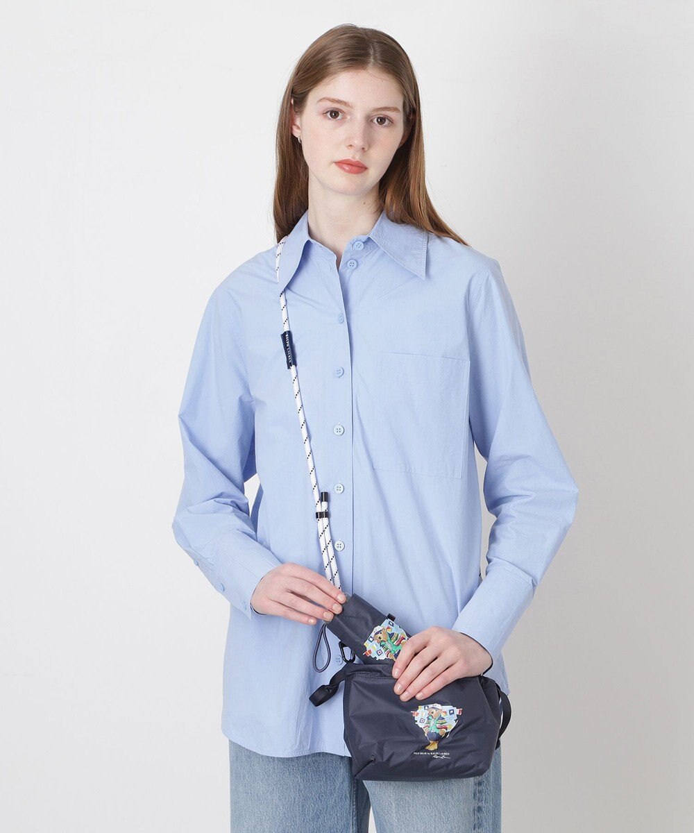 MOONBAT 【遮光率100％/UV100％/遮熱】POLO RALPH LAUREN(ポロ ラルフローレン)BEAR ポロベア ポーチ入り 無地 5段折りたたみ傘 晴雨兼用日傘 