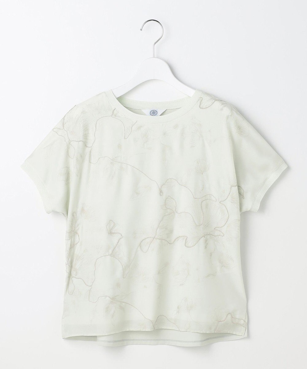 J.PRESS LADIES 【一枚で着映え】シアーエンブロイダリー カットソー 