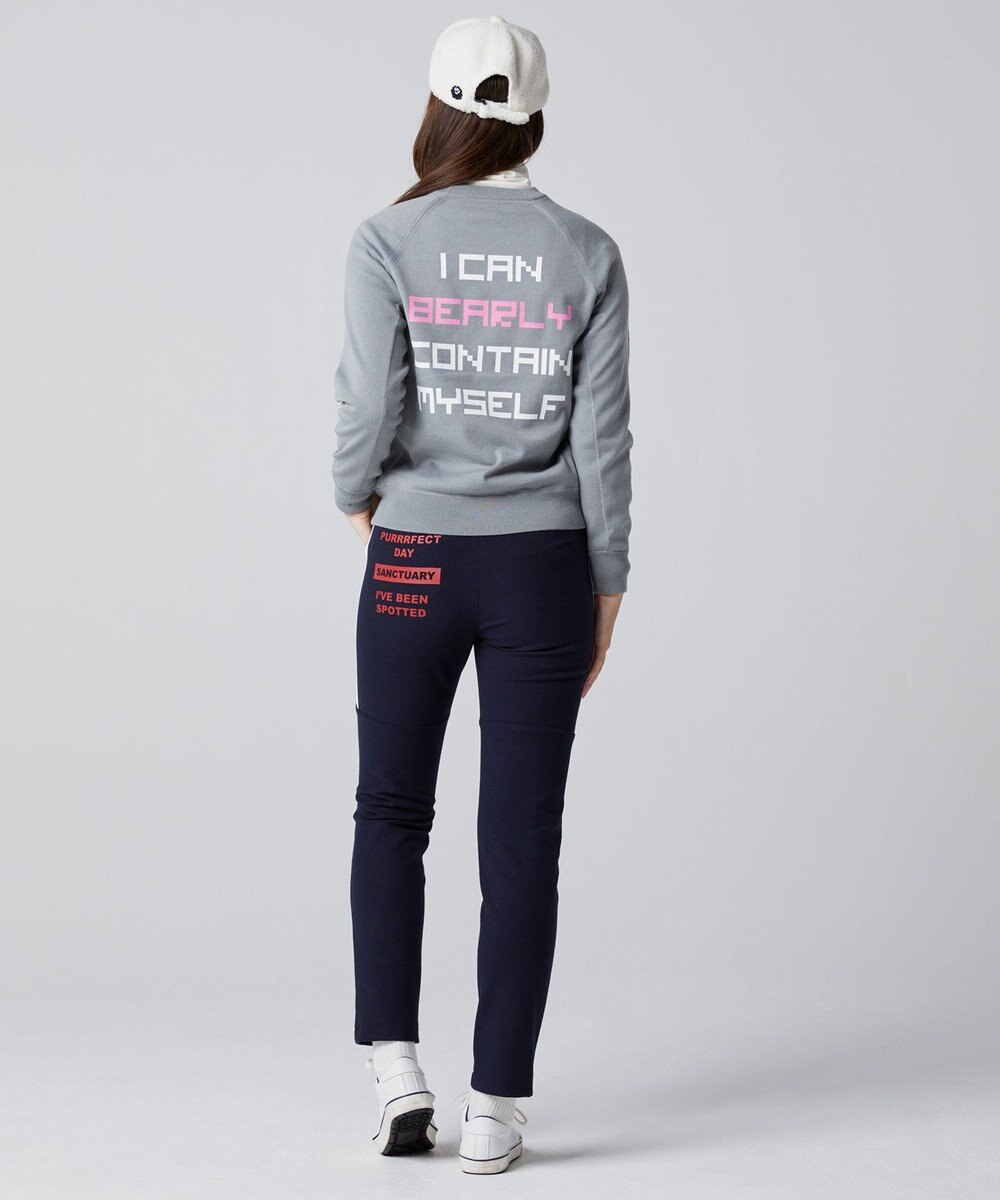 PW CIRCULUS 【WOMEN】【洗える】ベアスタンドモチーフ ラグランスリーブ クルーネック ニット 