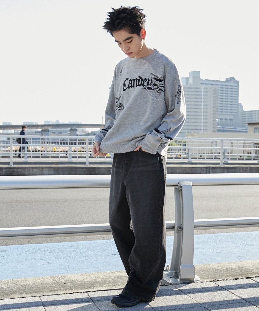 WEGO 【ユニセックス着用ITEM】ダメージジャガードニットプルオーバー 