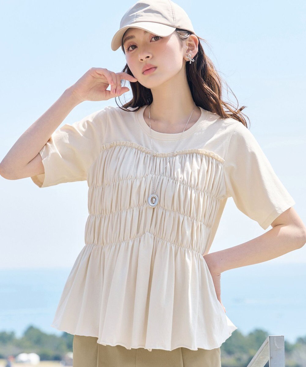 Tiaclasse シャーリングカットソートップス 