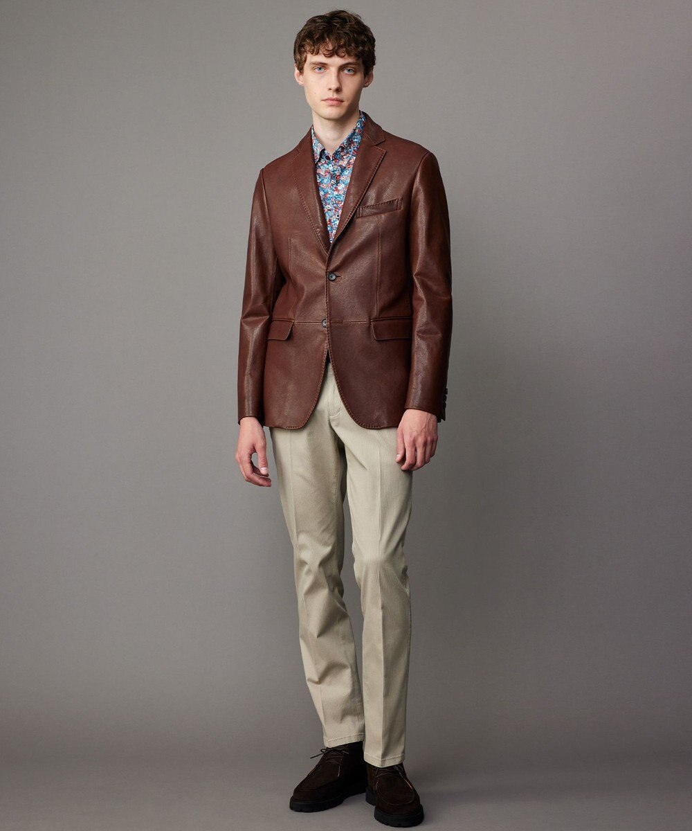 JOSEPH ABBOUD 【長く育てたいサスティナブルなレザー】ベジタブルラムレザージャケット 