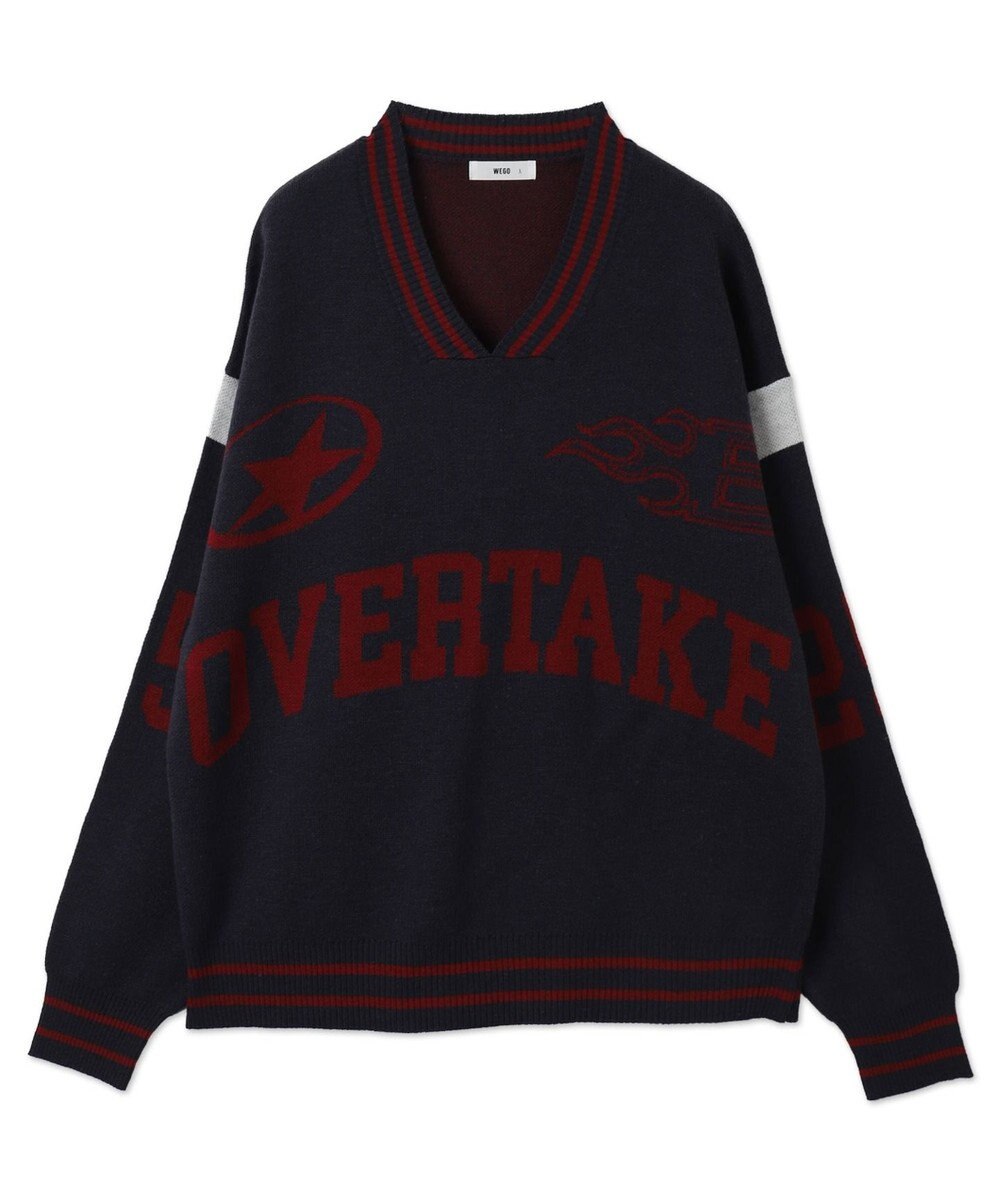 WEGO 【ユニセックス着用ITEM】ラインリブゲームロゴプルオーバー 