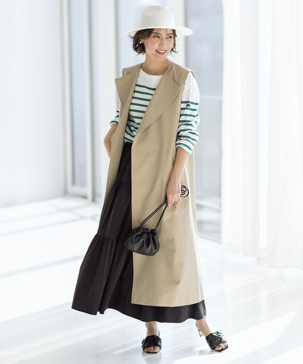 UNFILO 【撥水/UVケア/接触冷感】シャカ楽ストレッチ ティアードスカート 