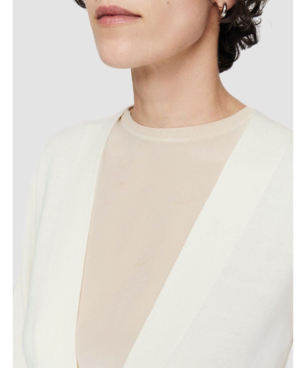 JOSEPH ウールシルクバイカラー　ロングカーディガン 