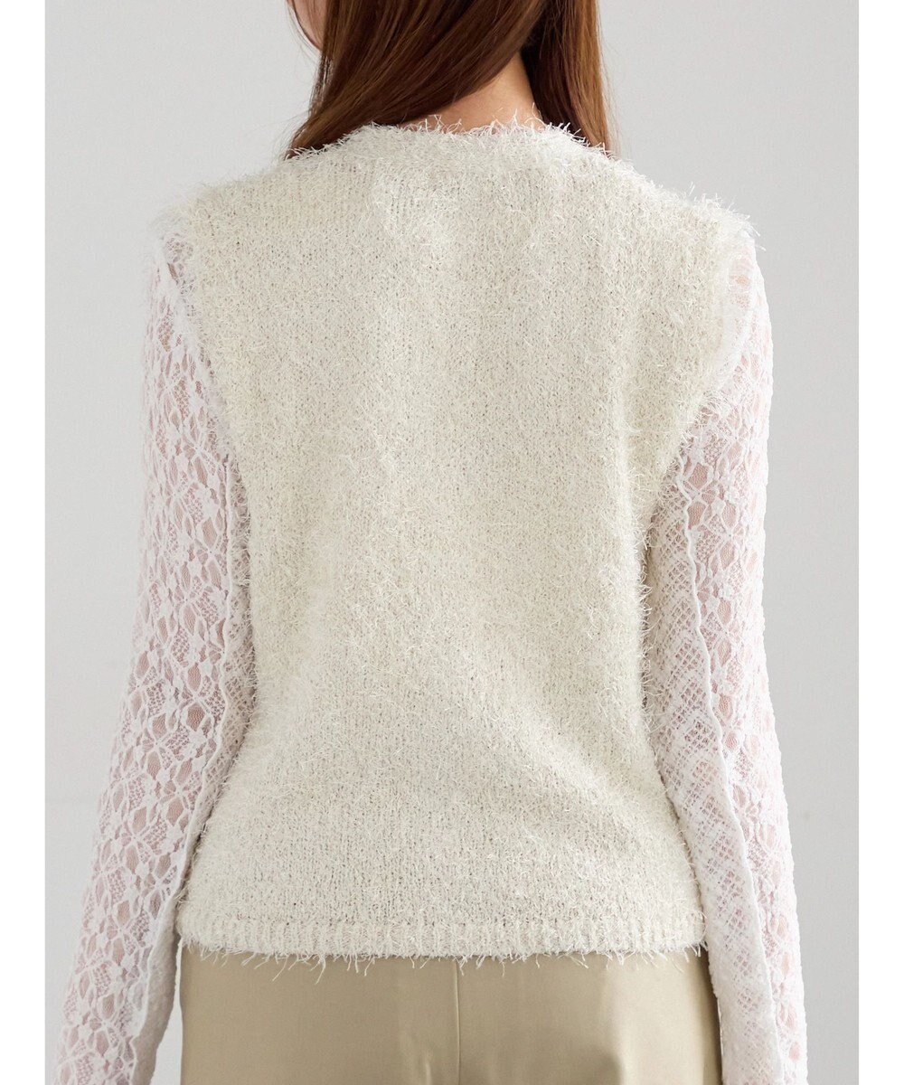 Te chichi 金釦ポケットシャギーニットベスト 