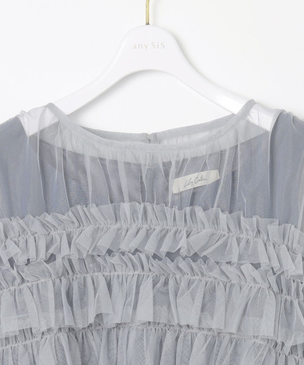 ANY SIS 【Lily Calin】チュールフリルトップス×ドレスセット 