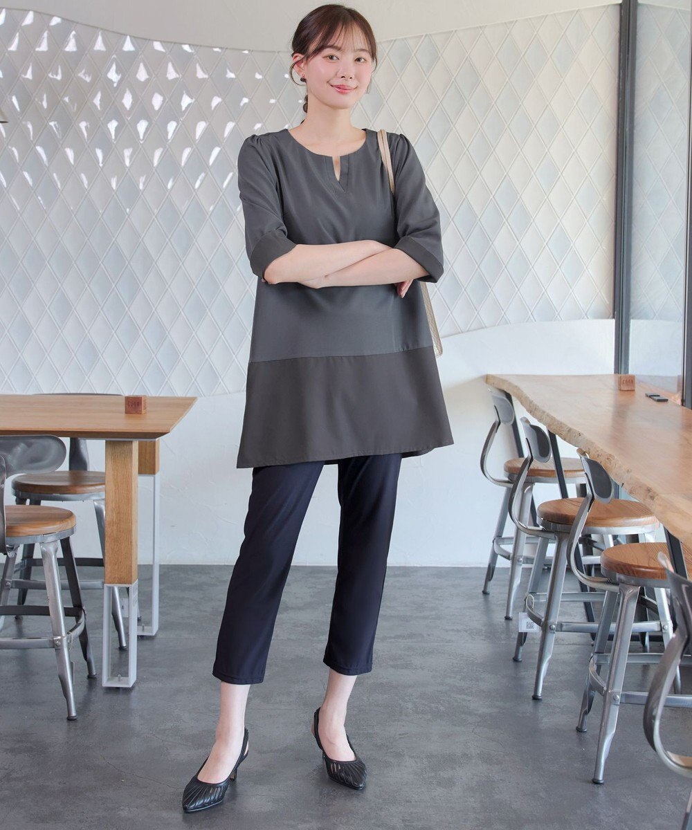 Tiaclasse L 【新色追加】バイカラーチュニック 