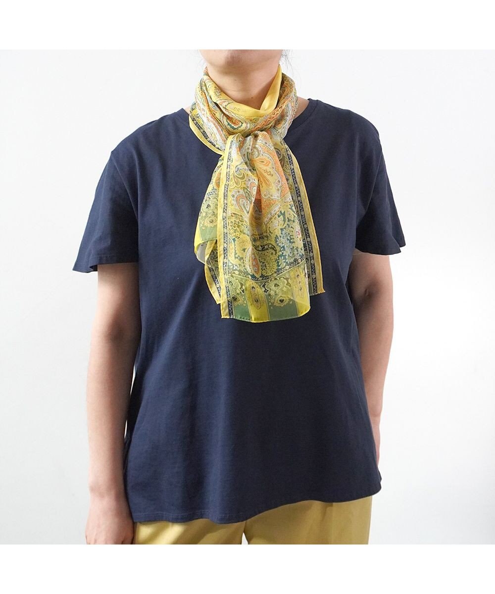 Marca ＜洗えるシルク＞【Marcaオリジナル】カシミール50 ウォッシャブルシルクローン ロングスカーフ 