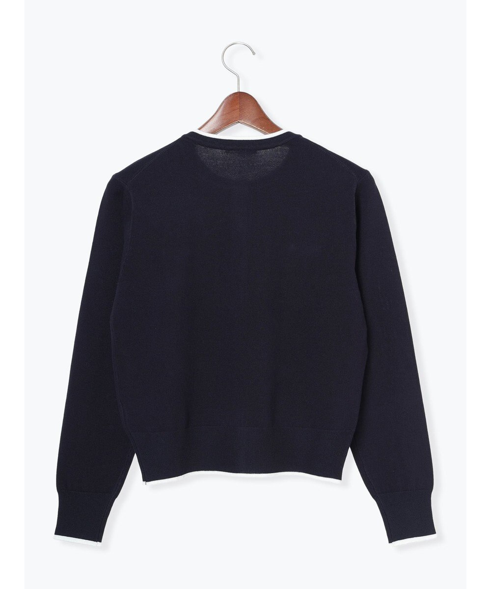 Te chichi 金釦ポケット付きクルーカーディガン 