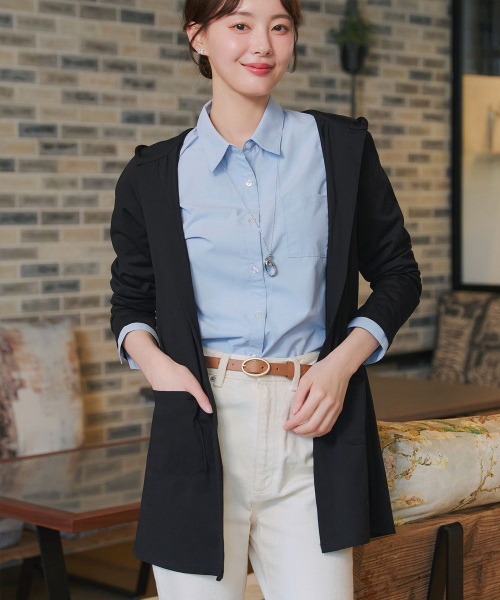 Tiaclasse L 【おのののかさん着用】「サマケア 」フード付きカットソーロングカーディガン 