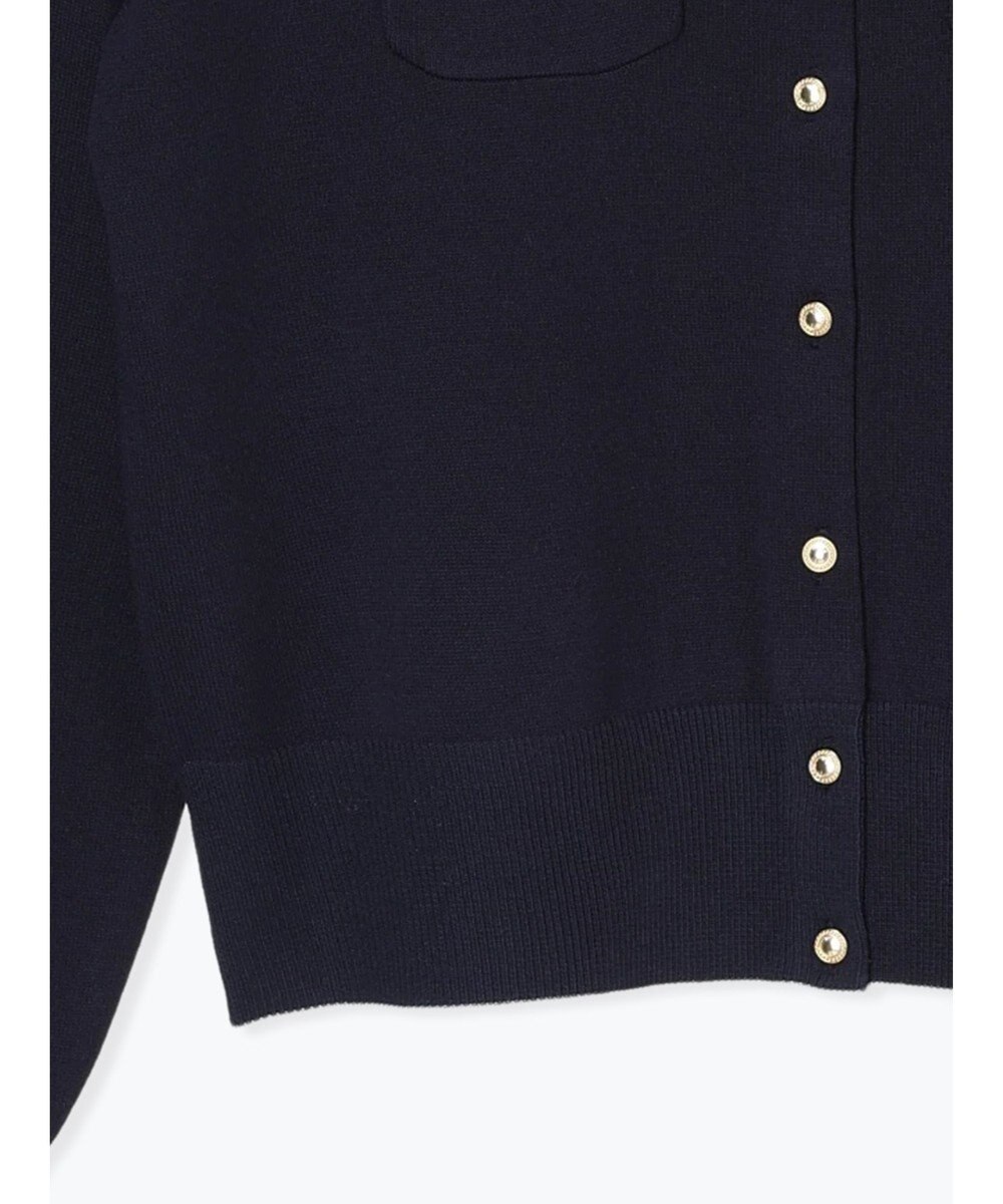 Te chichi 金釦ポケット付きクルーカーディガン 