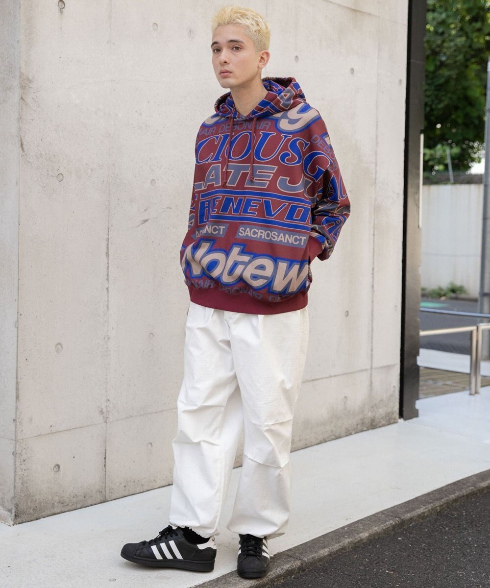 WEGO 総柄BIGプルパーカー 