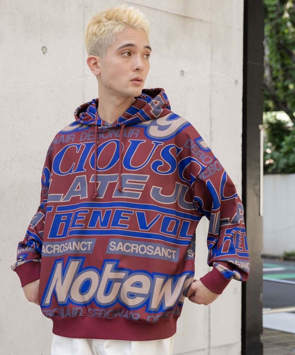 WEGO 総柄BIGプルパーカー 