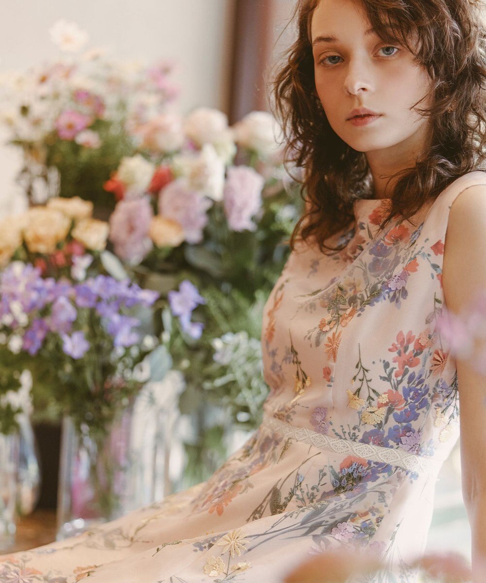 【洗える！】FLOWER PICTURES ドレス, ピンク系7, 00