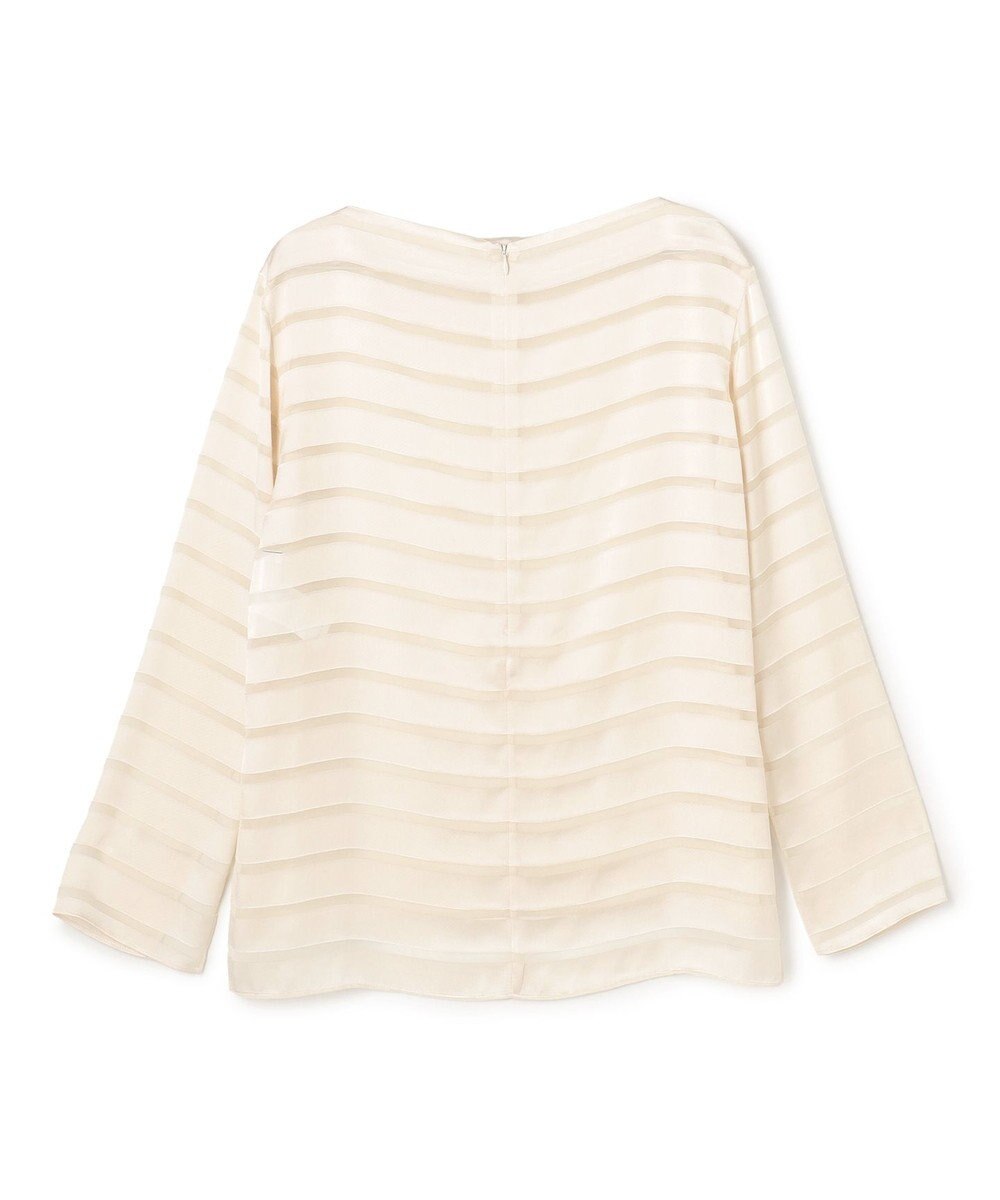 BEIGE， HAUYNITE / ボーダーシアー ボートネックブラウス 
