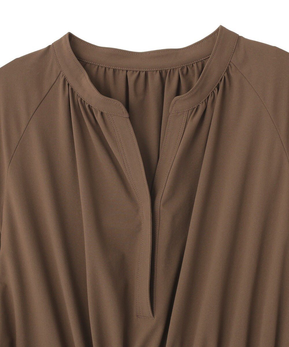 YECCA VECCA <<UVカット>>ドロストギャザー袖ワンピース 