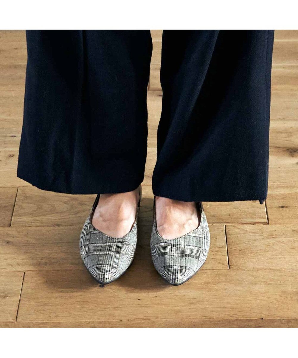 ing <ing>アシンメトリーカットフラットパンプス 