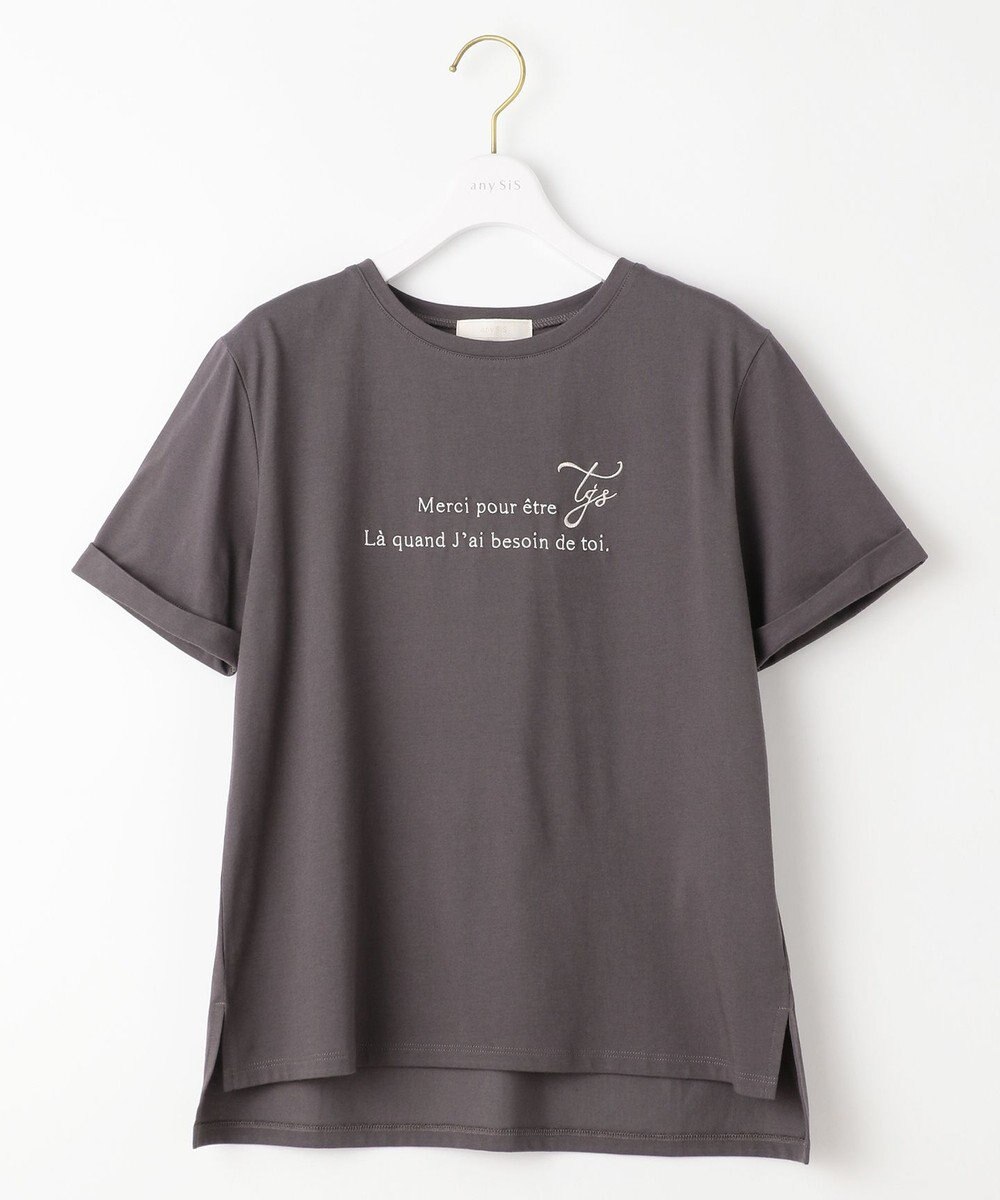 ANY SIS L ロゴ刺繍 Tシャツ 