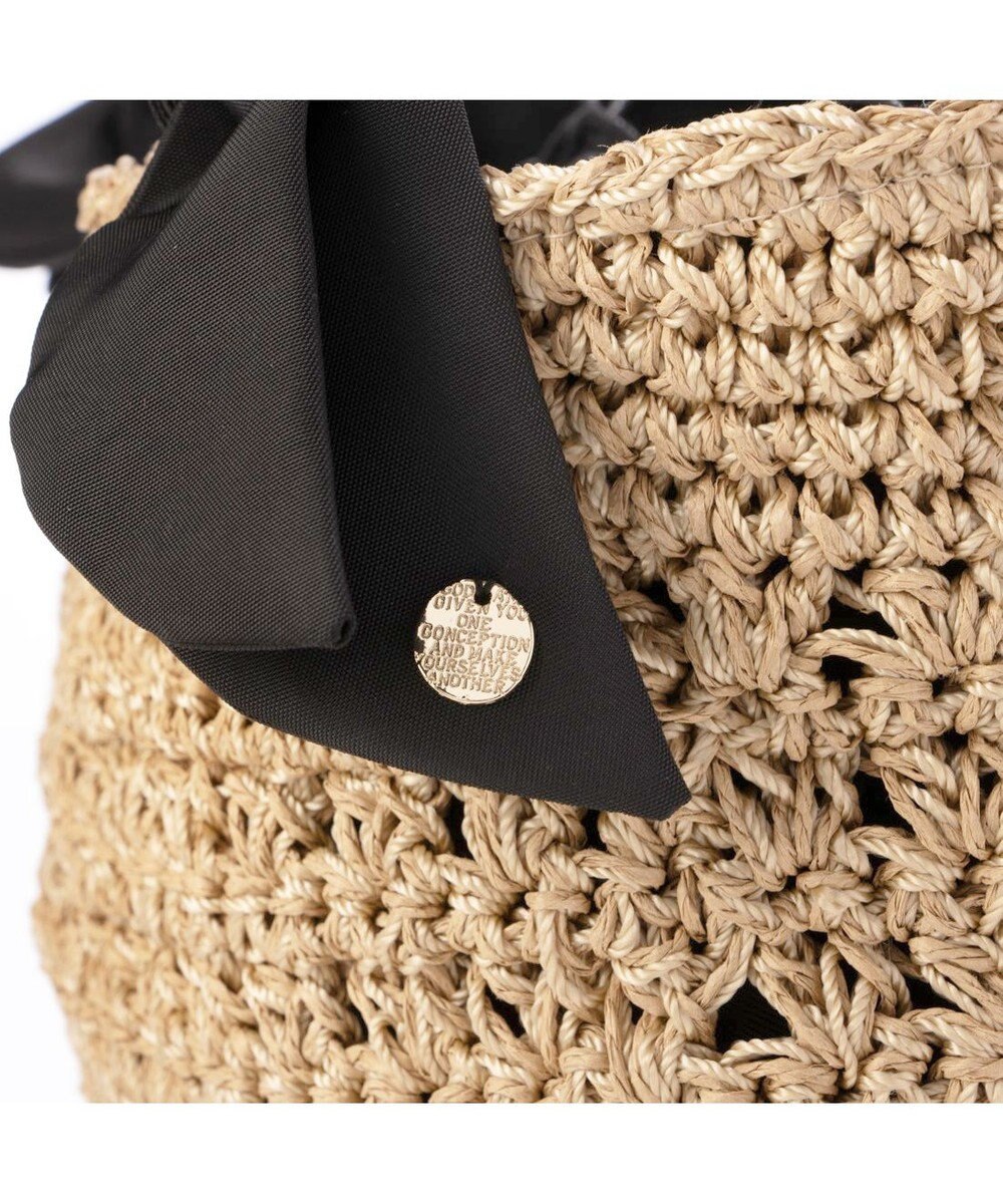 UNBILLION カシュカシュ cachecache / 下がりリボン切替編みトート 