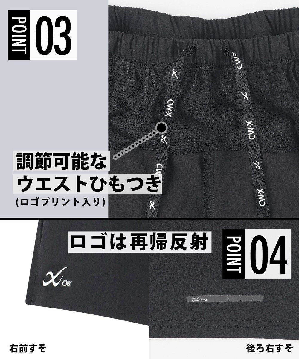 CW-X 【UNISEX】 CW-X ボトムス ランニングパンツ 2分丈 はっ水(本体) UVカット率90%以上(本体) ユニセックス DHR335 /ワコール 