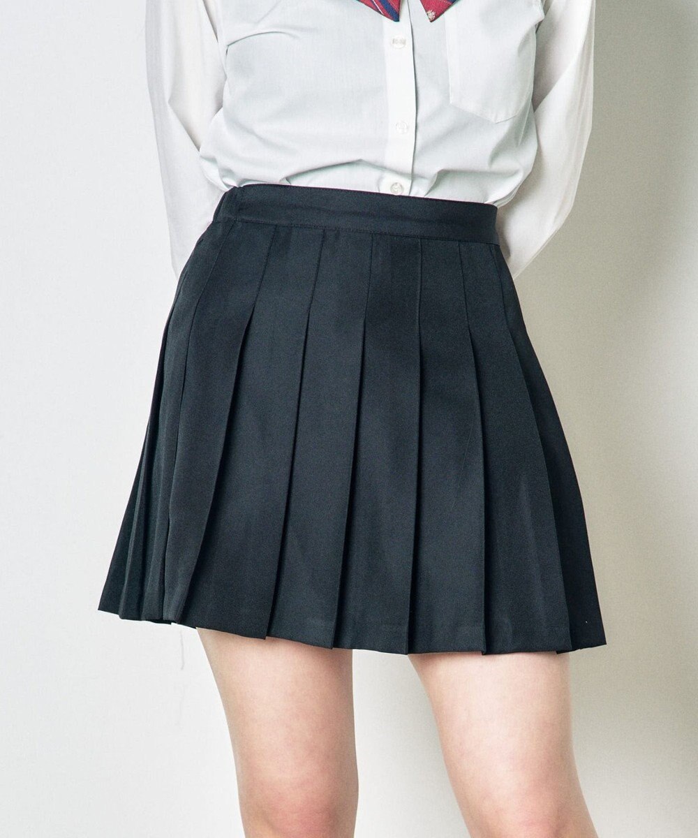 WEGO 【SCHOOLITEM】ポケット付き無地プリーツスカート 