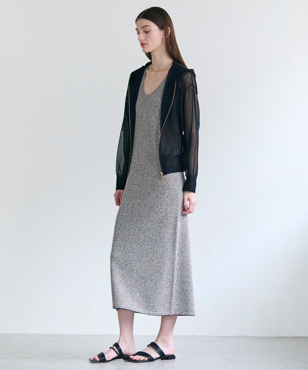 BEIGE， AGATE / Uネック メランジニットドレス 