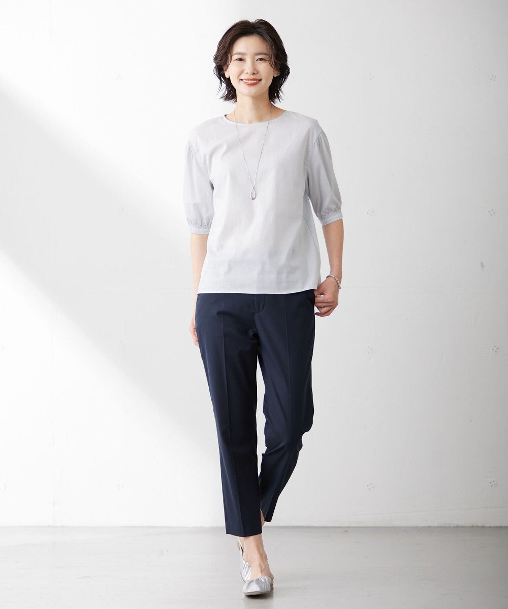 J.PRESS LADIES L 【WEB限定カラーあり・セットアップ対応・洗える・撥水・防汚】コットンFITTYシャーク テーパード パンツ 