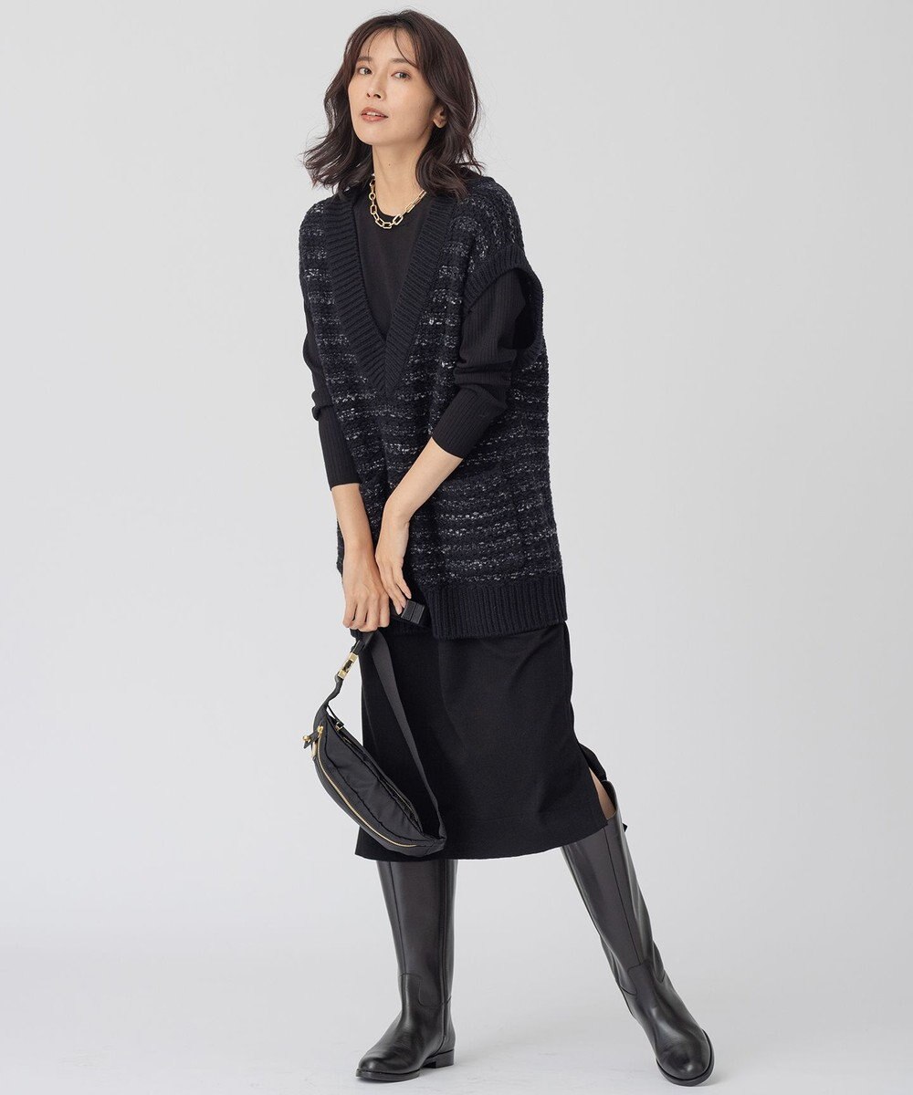 23区 ツイードニット ベスト 